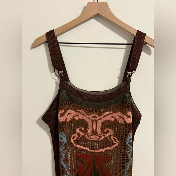 Jean Paul Gaultier Knit Sheer Multi-Color Jumper Vintage Dress Size Medium - Picture 6 of 9